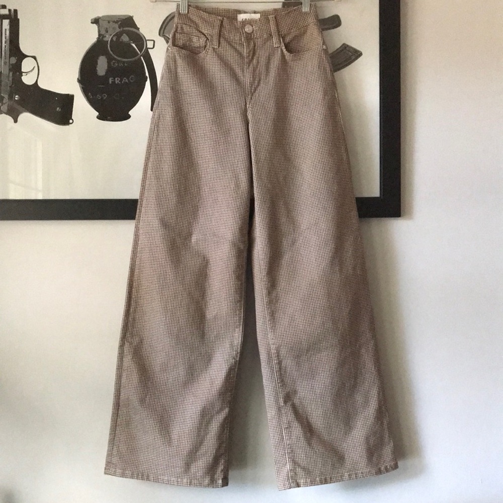 Frame Denim Brown Houndstooth Flare Jeans - Picture 2 of 16